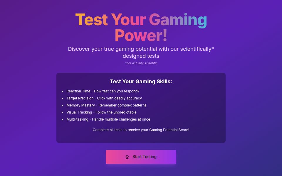 Gaming potential test