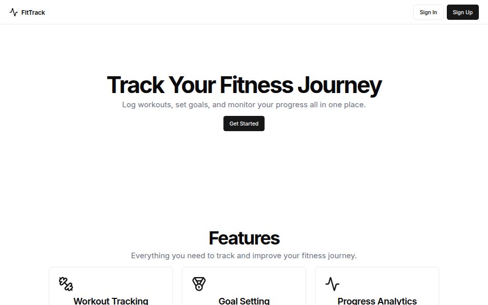 Workout tracking website