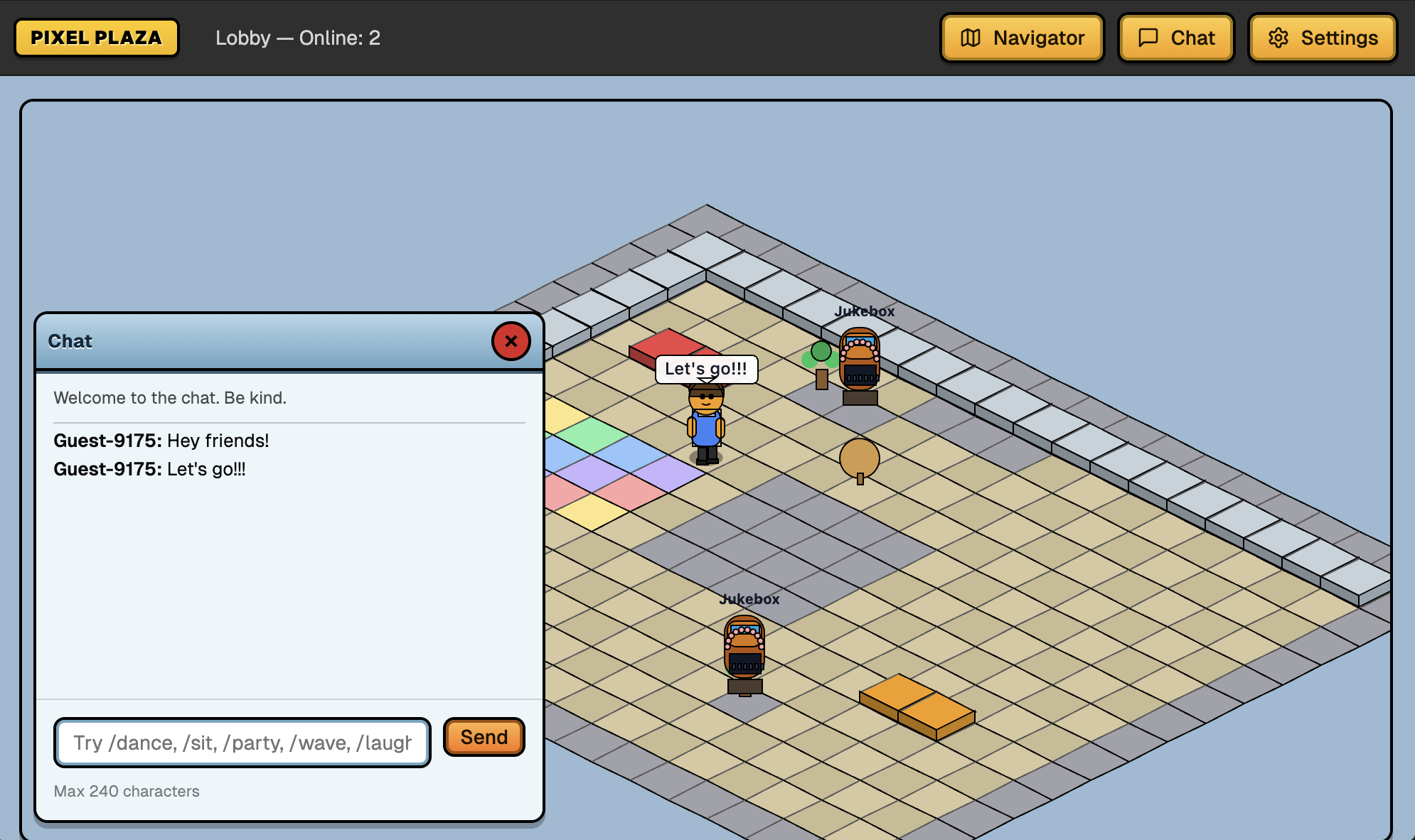 Habbo Hotel like Multiplayer Chatroom using GPT-5