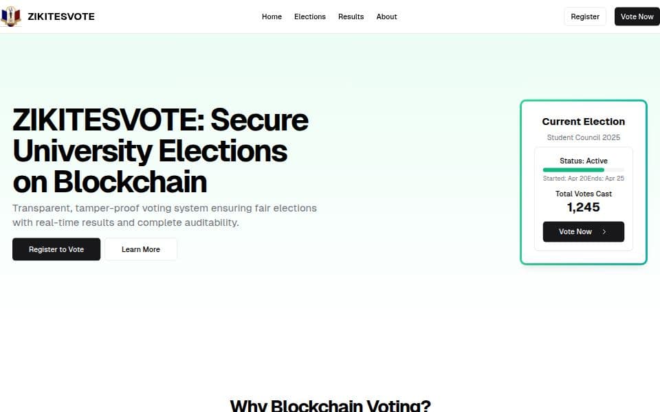 Blockchain voting system