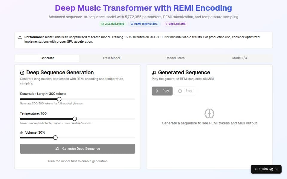 Music generating network