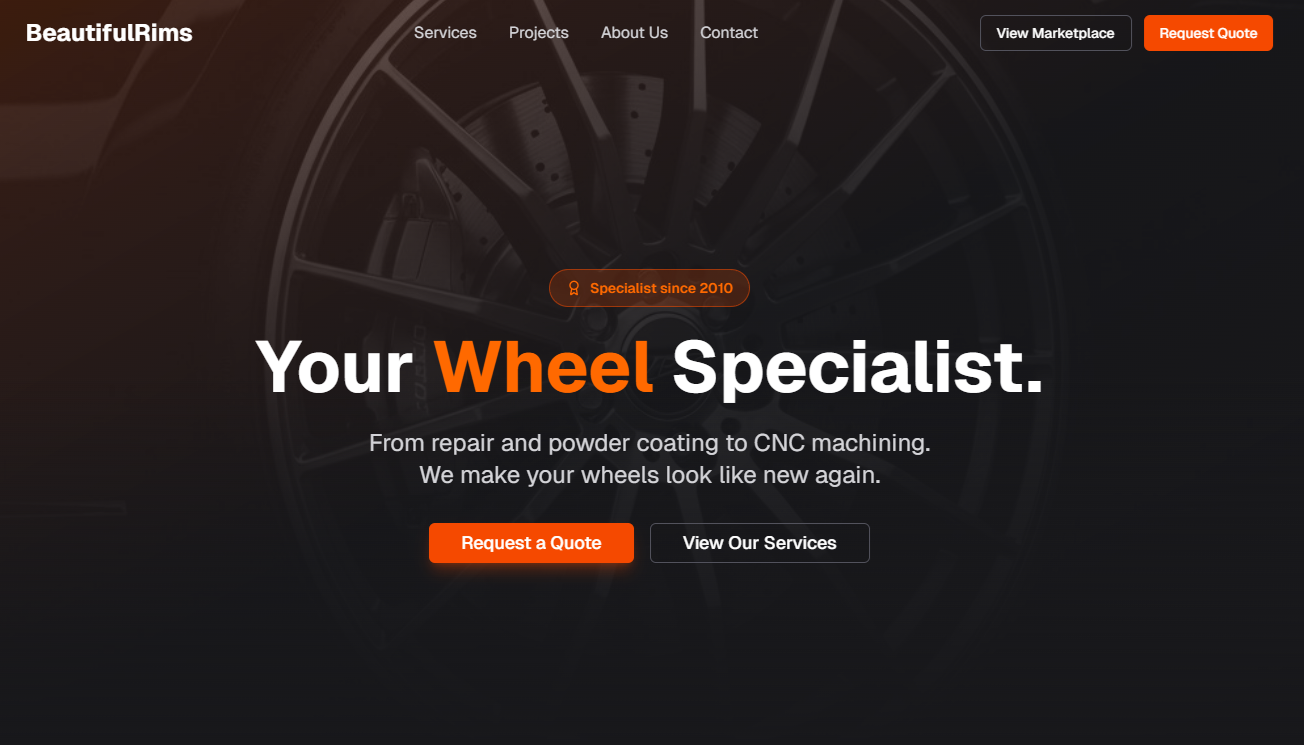 Modern business landing page