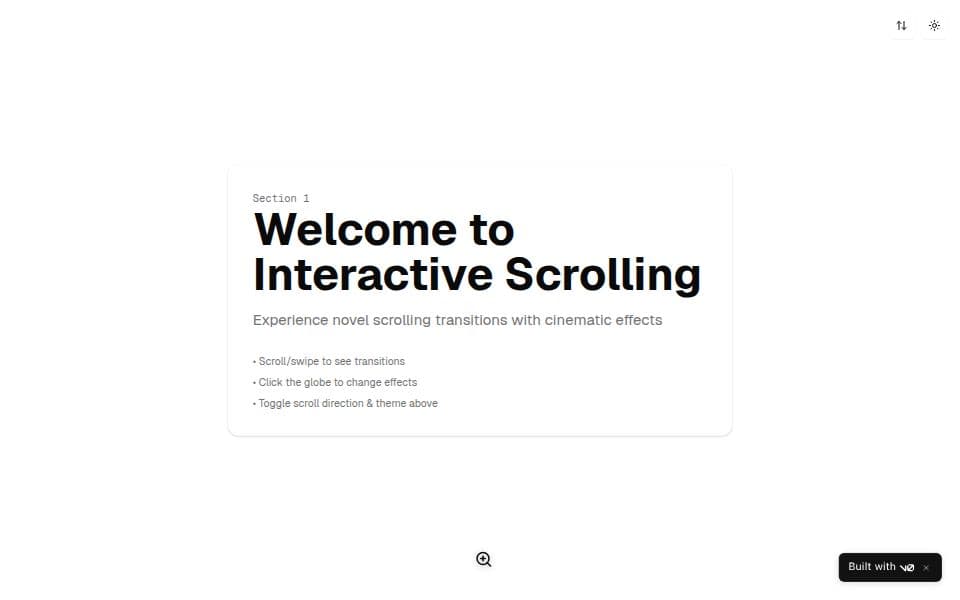 Interactive scrolling page