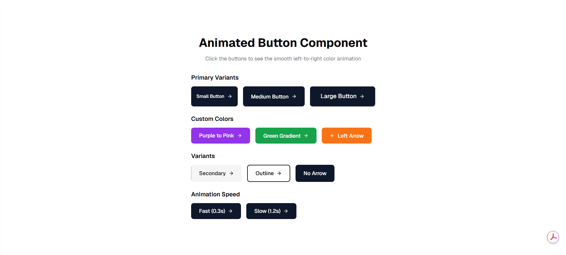 Button component animation