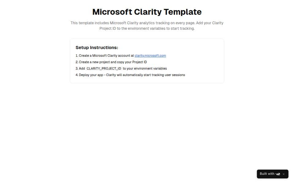 Microsoft Clarity - Session recordings, Heatmap, AI analytics template