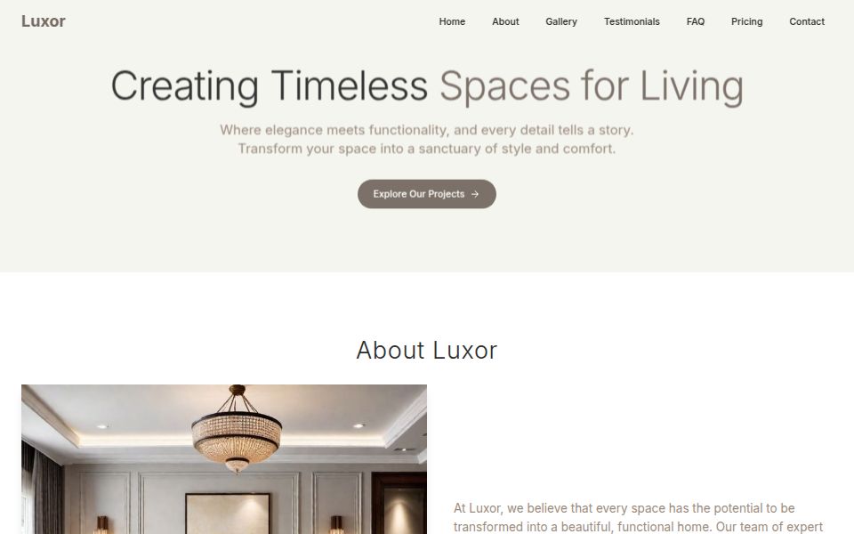 Interior Design Landing
