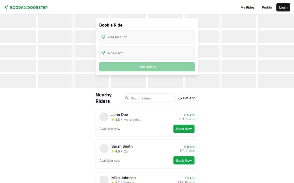 Transport app design