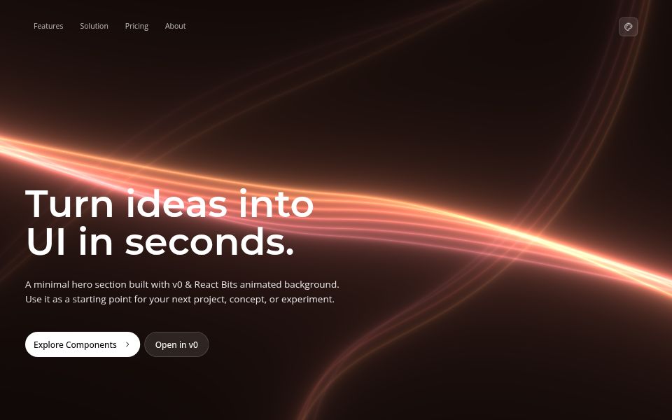 Hero Section with React Bits Floating Lines