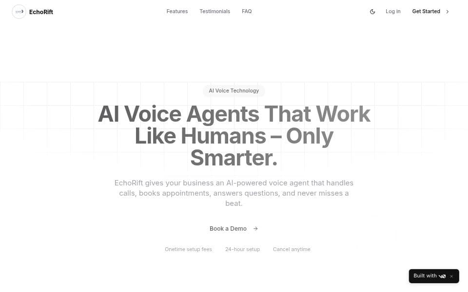 Ai service landing page